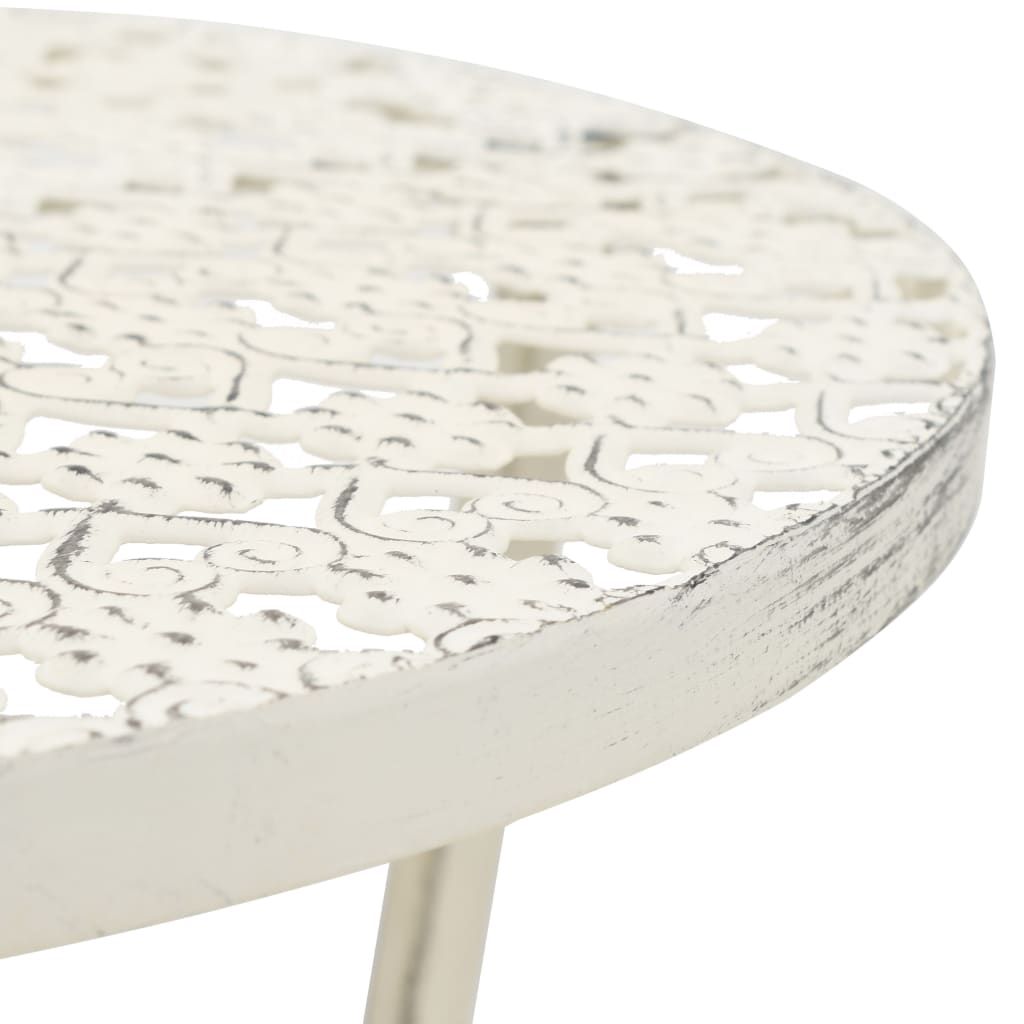 Table White Metal Small Bistro Table Round Vintage