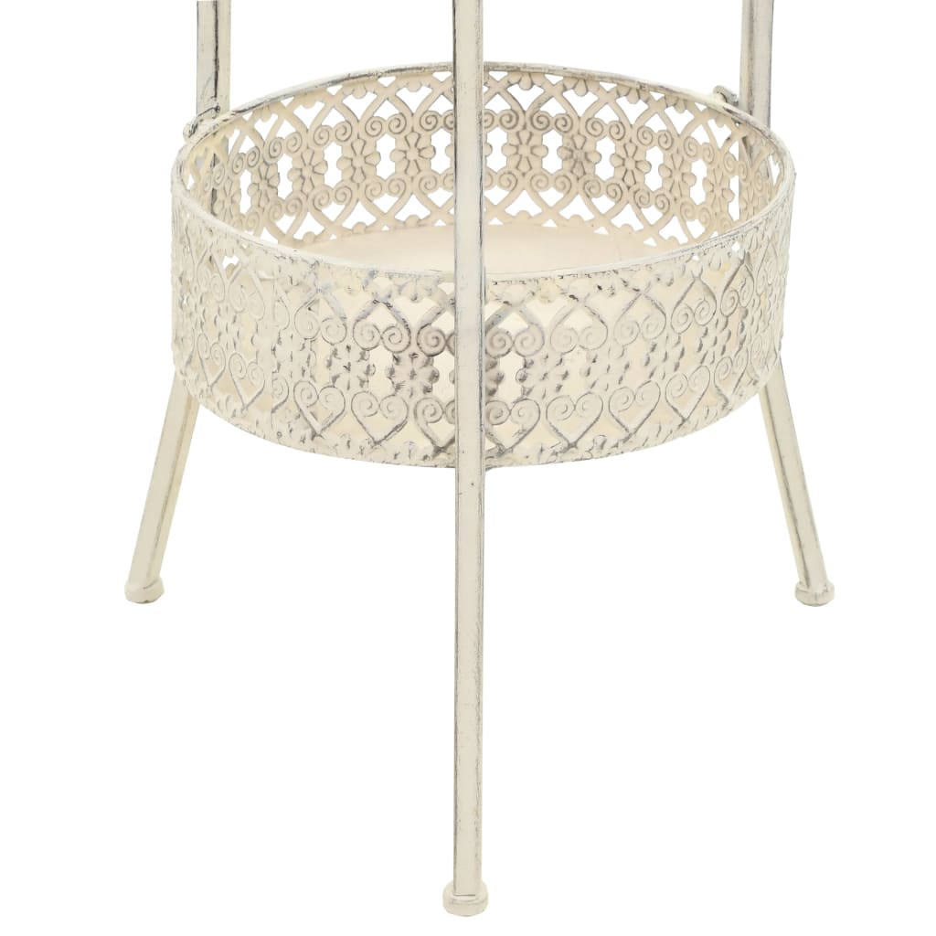 Table White Metal Small Bistro Table Round Vintage