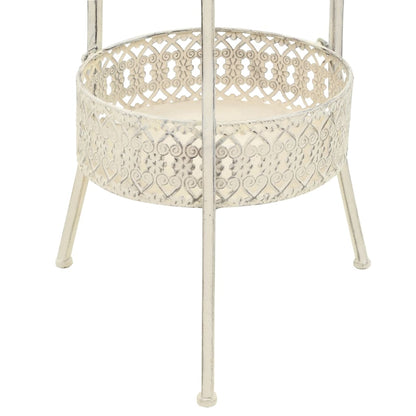 Table White Metal Small Bistro Table Round Vintage
