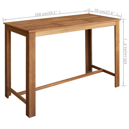 Bar Table Natural wood Solid acacia wood 59.1x27.6x41.3 in