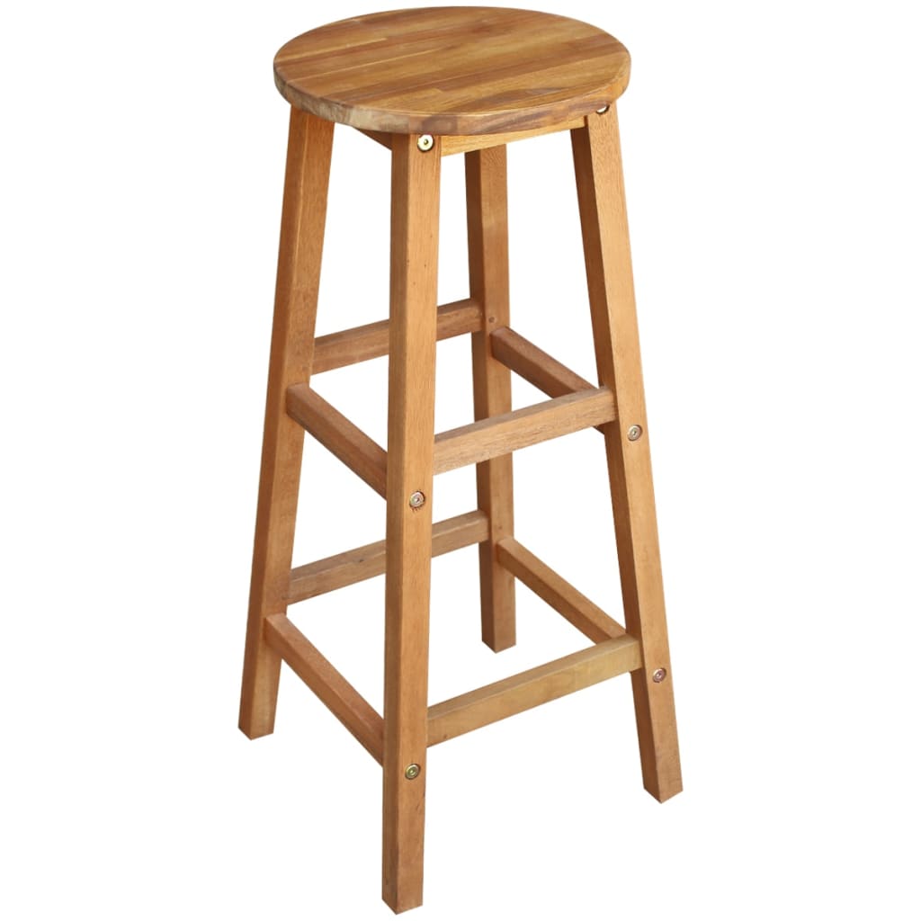 Bar Table And Stool Brown Solid acacia wood Large Footrest