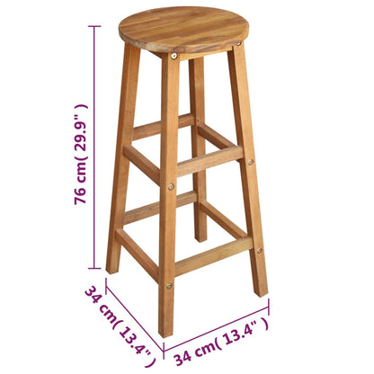 Bar Table And Stool Brown Solid acacia wood Large Footrest