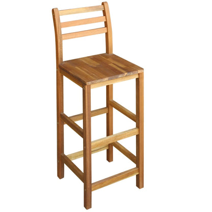 Bar Table and Chair Brown Solid acacia wood with oil finish Durable