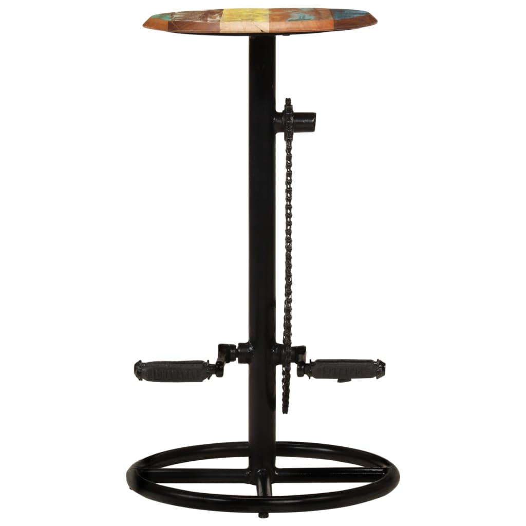 Bar Chair Set of 2 Multicolor top with black steel frame