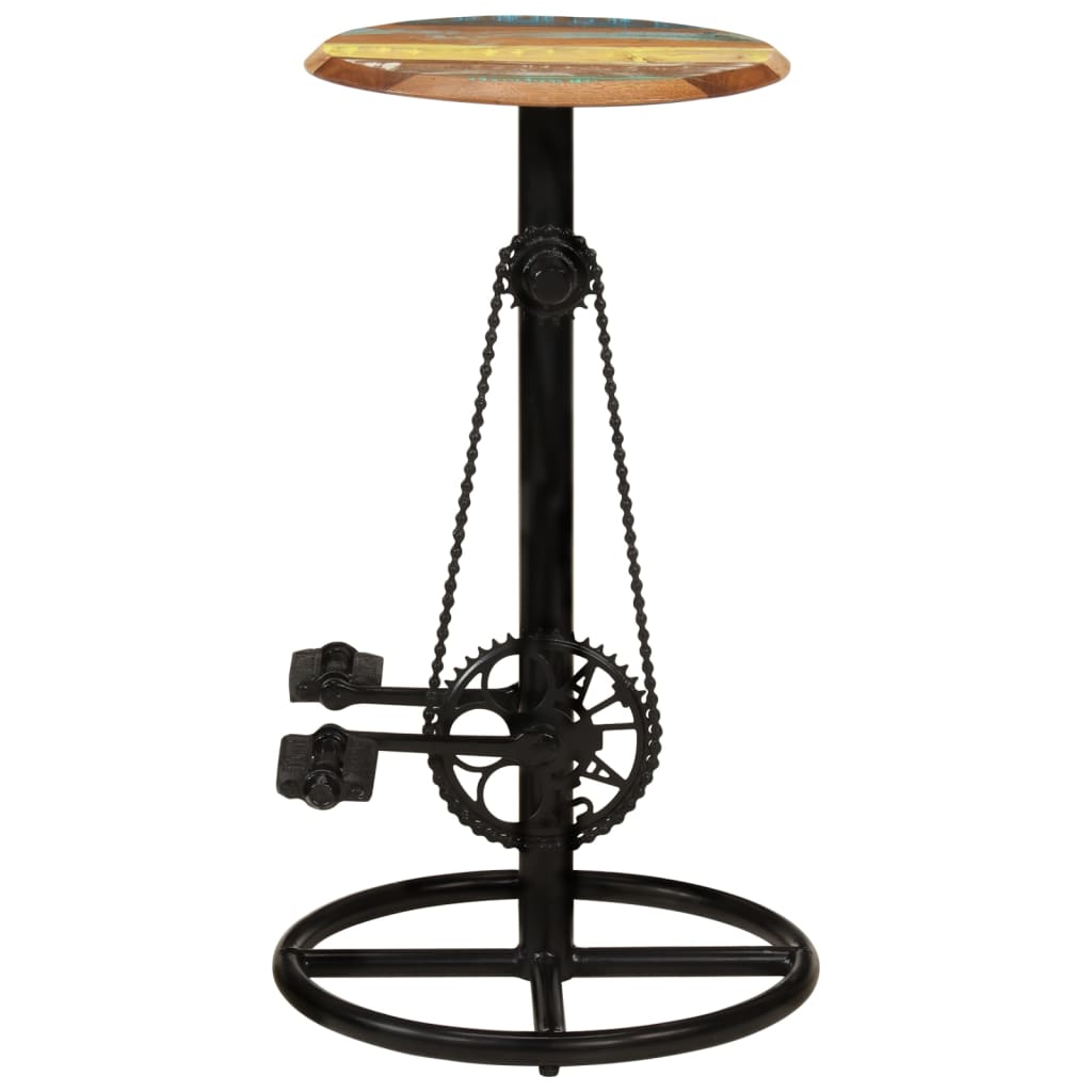 Bar Chair Set of 2 Multicolor top with black steel frame