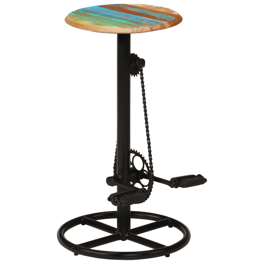 Bar Chair Set of 2 Multicolor top with black steel frame