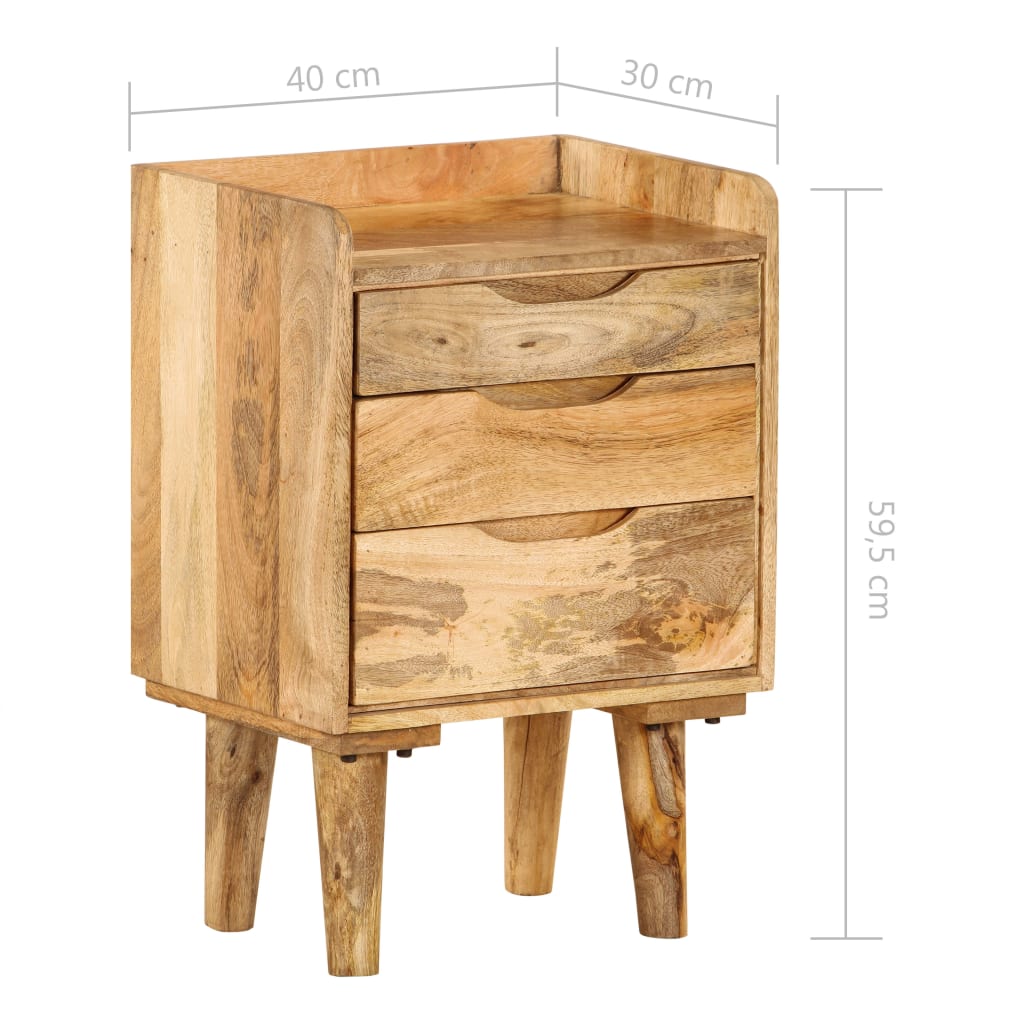 Bedside Cabinet Various shades of brown from natural mango wood