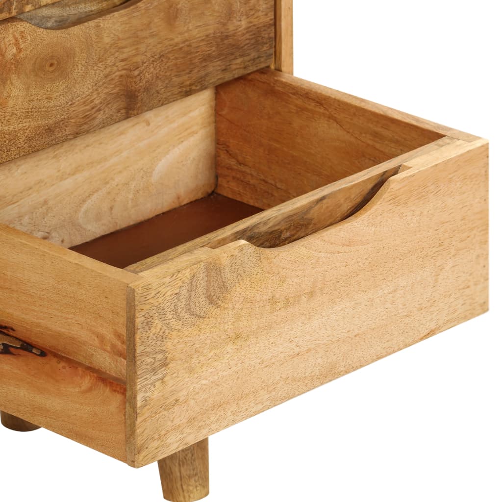 Bedside Cabinet Various shades of brown from natural mango wood