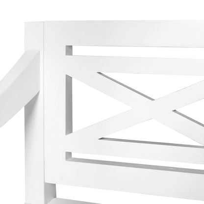 Bench White Solid Mahogany Wood Medium Decorative Inlays