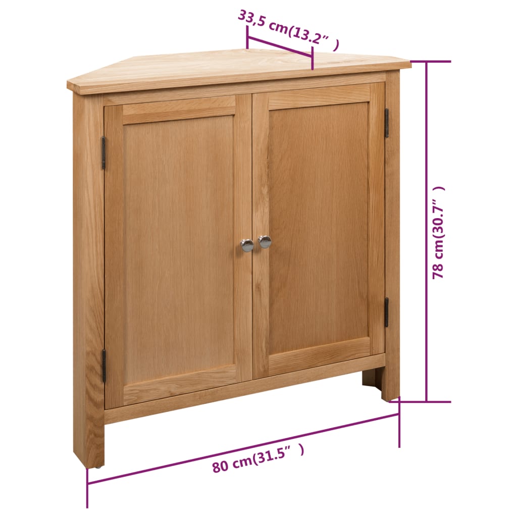 Corner Cabinet Brown Solid oak and MDF with oak veneer