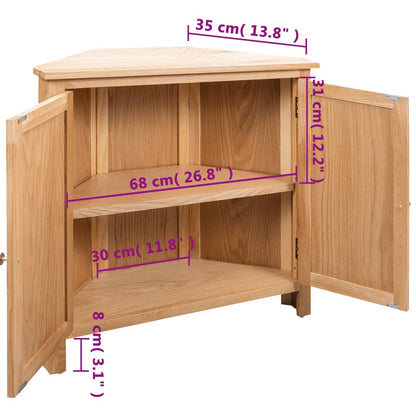 Corner Cabinet Brown Solid oak and MDF with oak veneer