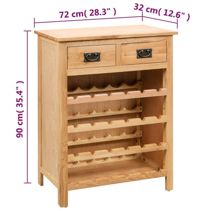 Wine Cabinet 28.3"x12.5"x35.4" Solid Oak Wood