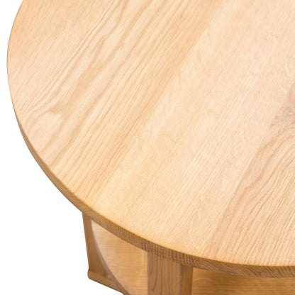 Side Table Brown Solid Oak Compact Side Table Round Rustic