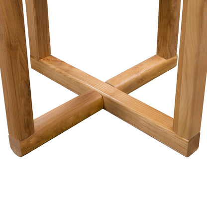 Side Table Brown Solid Oak Compact Side Table Round Rustic