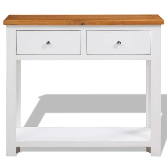 Console Table Brown and white Solid oak, solid acacia, MDF Compact