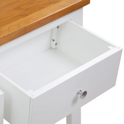 Console Table Brown and white Solid oak, solid acacia, MDF Compact
