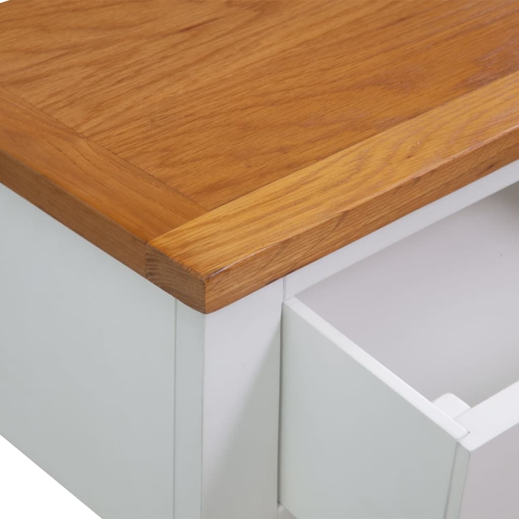 Console Table Brown and white Solid oak, solid acacia, MDF Compact