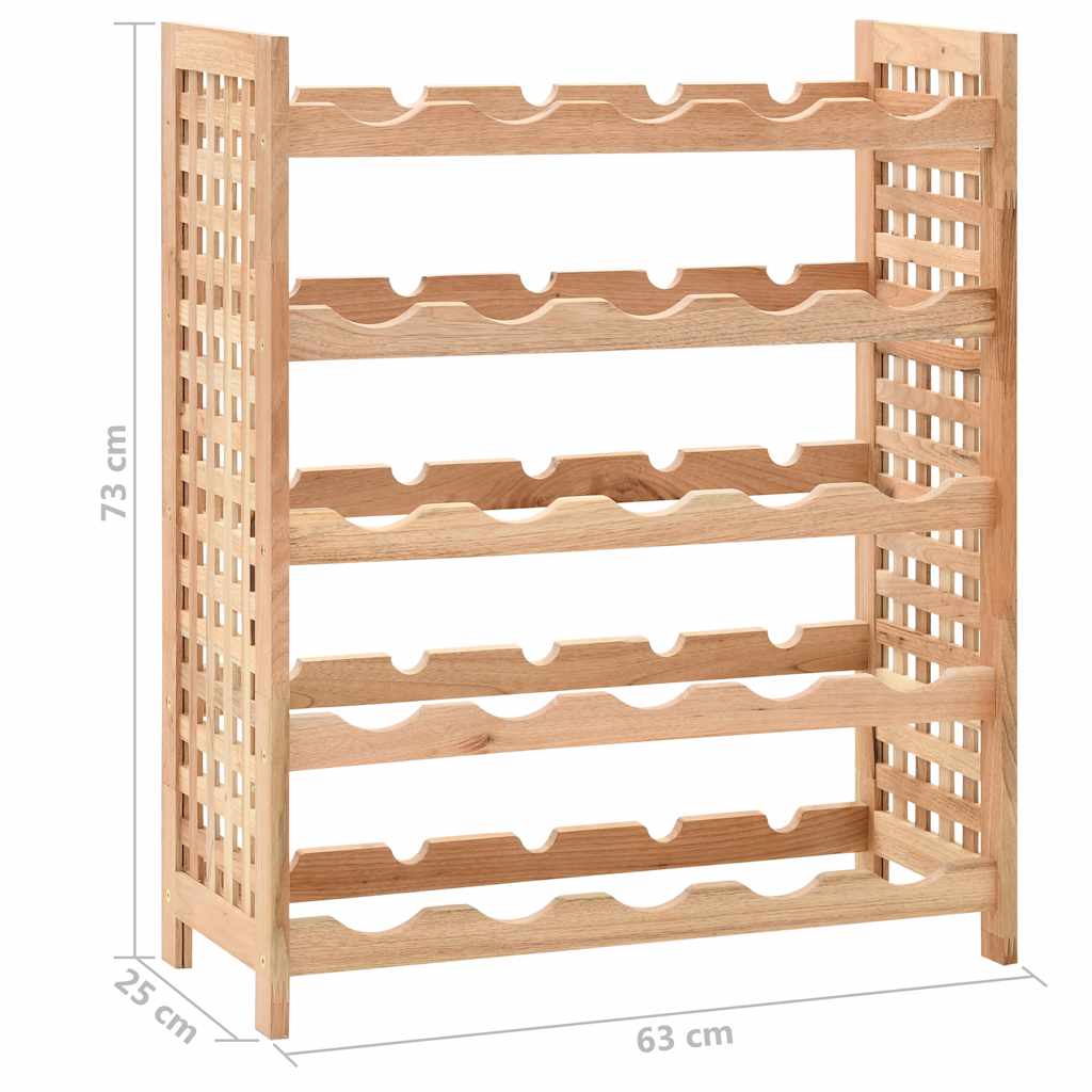 Wine Rack for 25 Bottles Solid Walnut Wood 24.8"x9.8"x28.7"