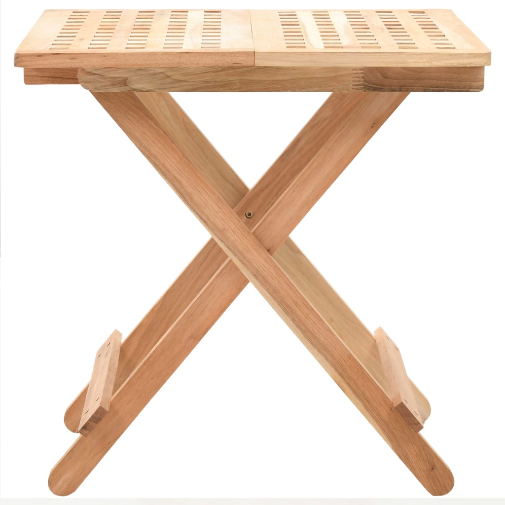Side Table Brown Solid walnut wood Compact Collapsible