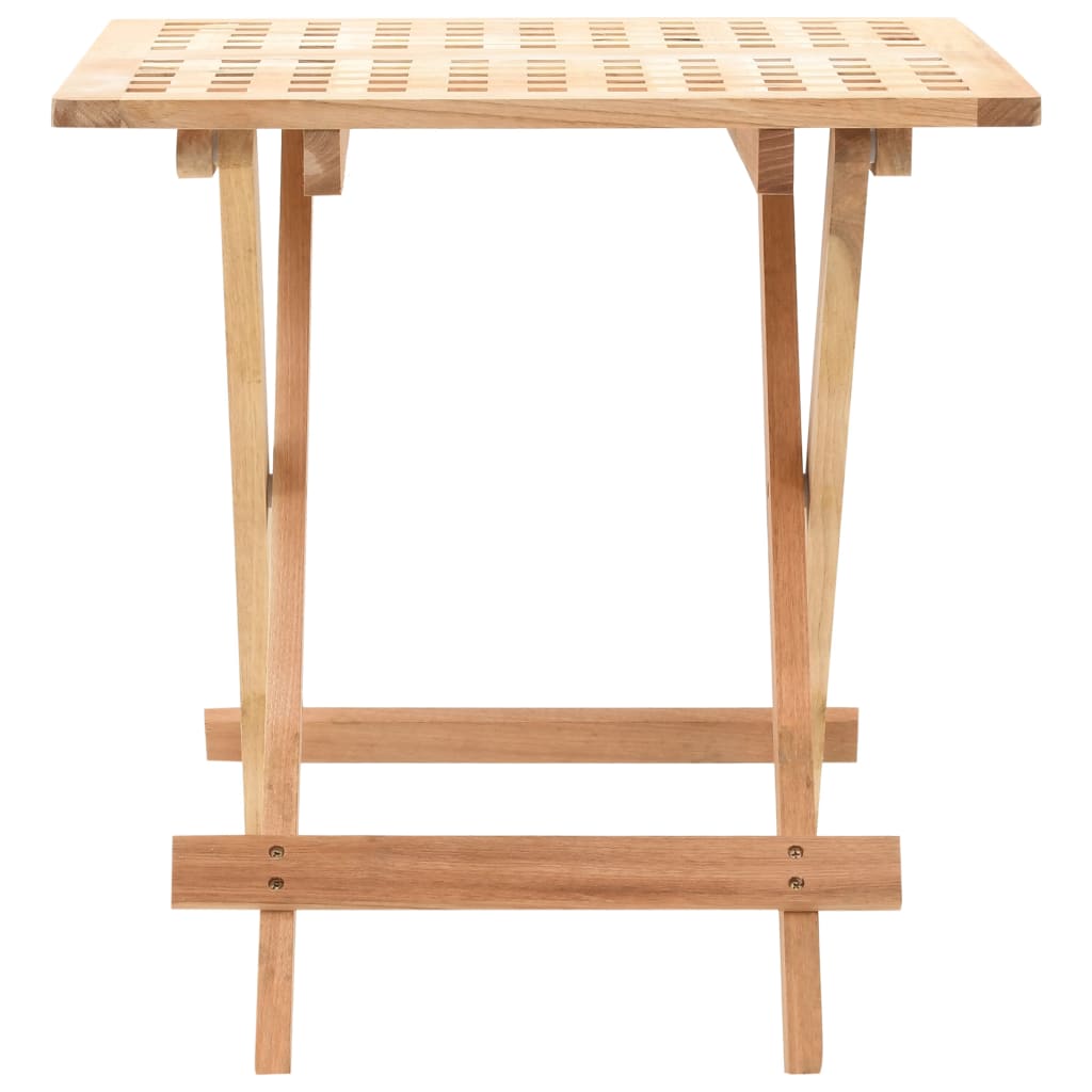 Side Table Brown Solid walnut wood Compact Collapsible