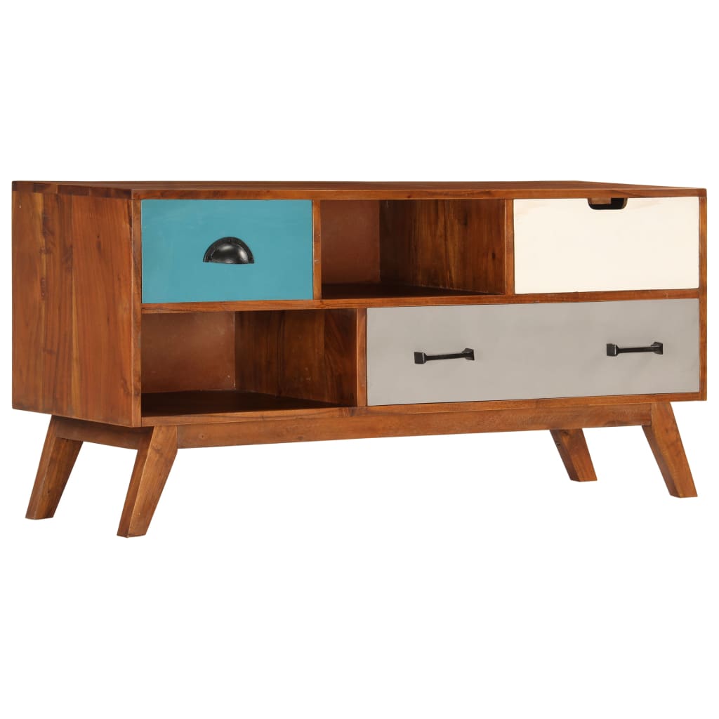 TV Cabinet Dark Honey Solid Acacia Wood Medium TV Cabinet