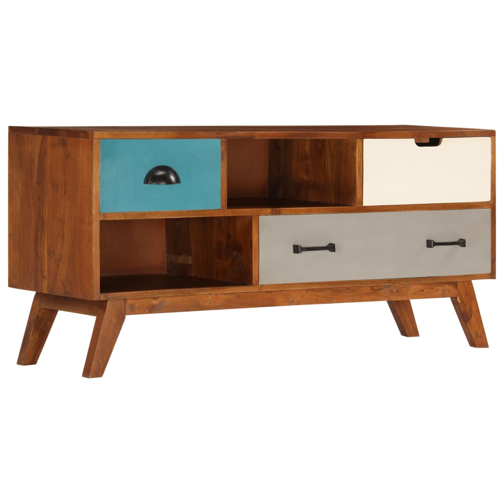 TV Cabinet Dark Honey Solid Acacia Wood Medium TV Cabinet