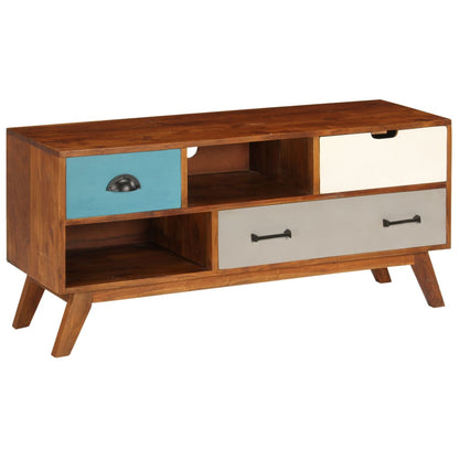 TV Cabinet Dark Honey Solid Acacia Wood Medium TV Cabinet