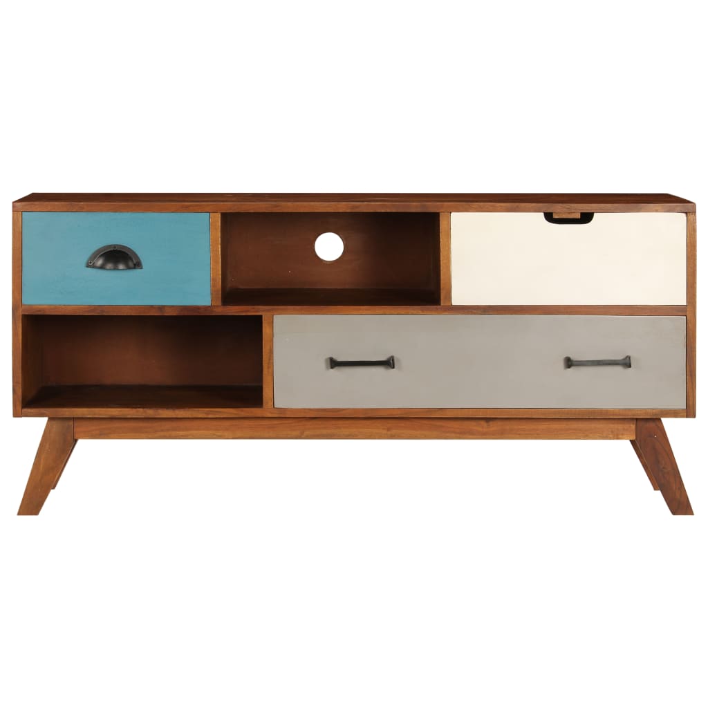 TV Cabinet Dark Honey Solid Acacia Wood Medium TV Cabinet