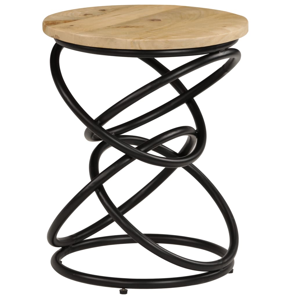 End Table Brown and Black Solid mango wood Medium Durable