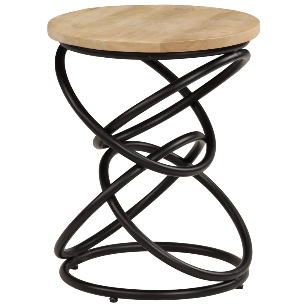 End Table Brown and Black Solid mango wood Medium Durable