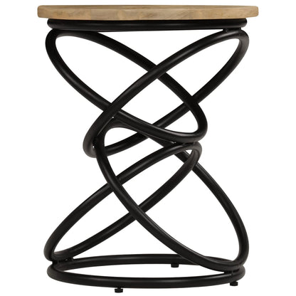 End Table Brown and Black Solid mango wood Medium Durable