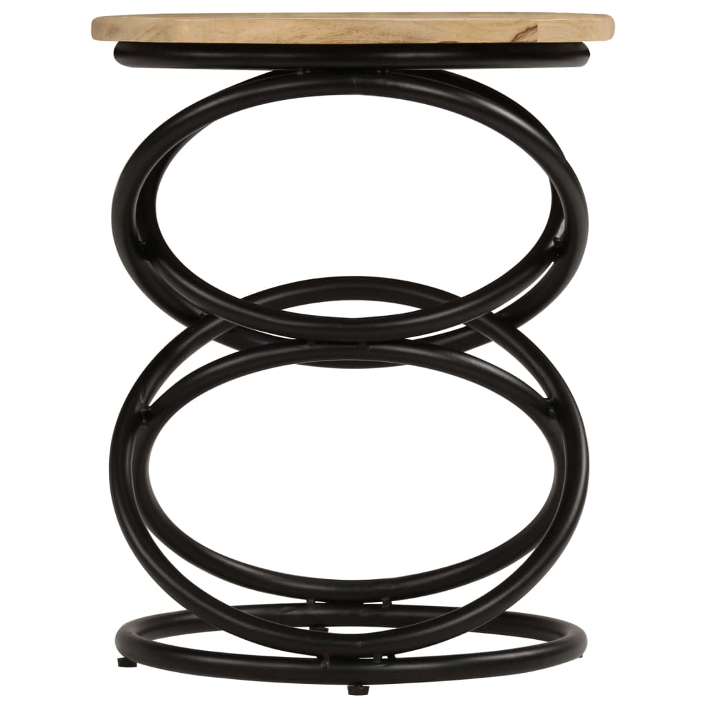 End Table Brown and Black Solid mango wood Medium Durable