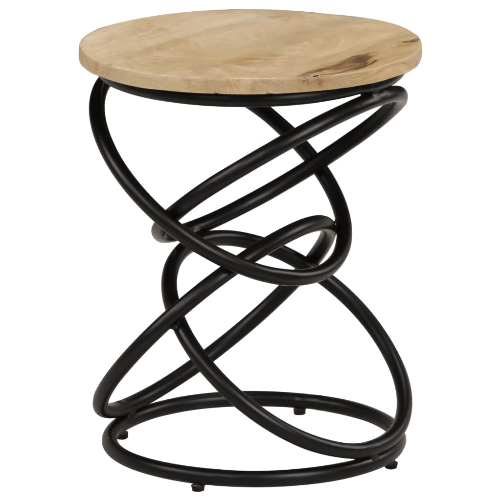 End Table Brown and Black Solid mango wood Medium Durable