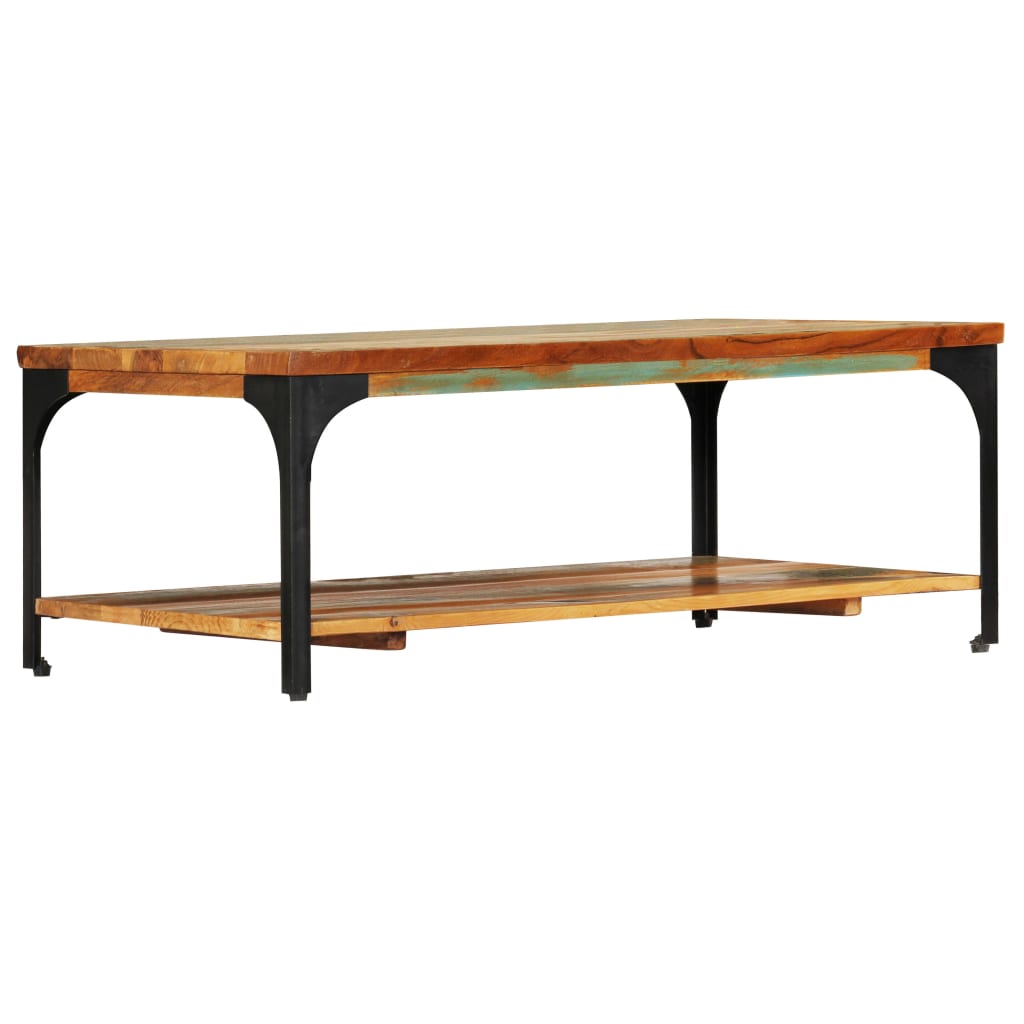 Coffee Table Multicolour Solid reclaimed wood and powder-coated steel