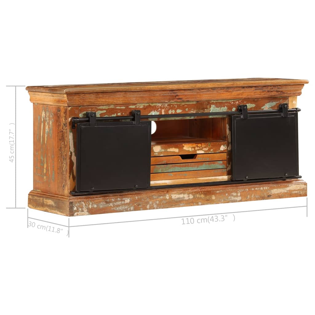 TV Stand Varies Reclaimed Wood, Metal 43.3 x 11.8 x 17.7 in