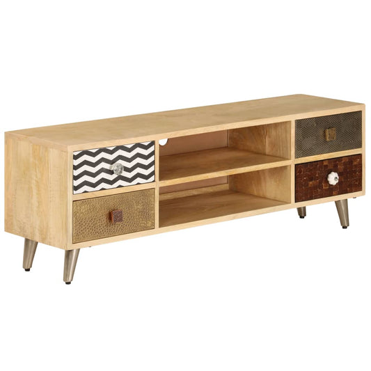 TV Stand Multicolor Solid Mango Wood, Steel