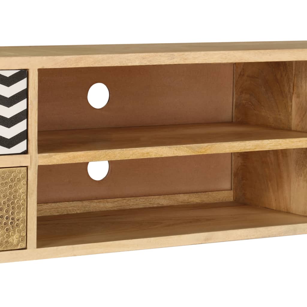 TV Stand Multicolor Solid Mango Wood, Steel