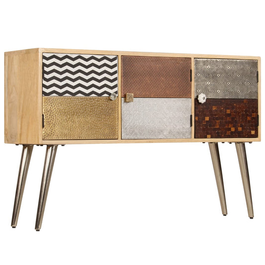 Sideboard Naturally stained wood with multicolored patterns