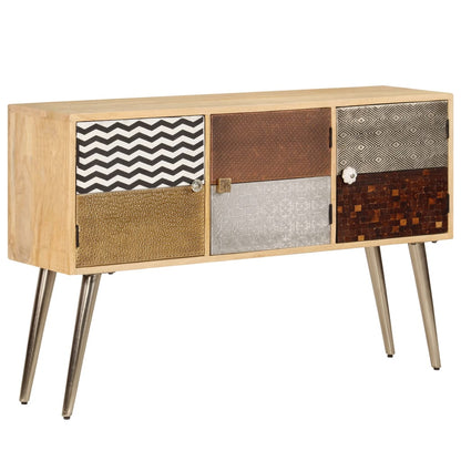 Sideboard Naturally stained wood with multicolored patterns