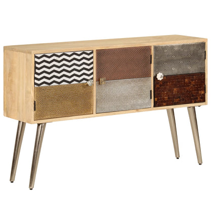 Sideboard Naturally stained wood with multicolored patterns