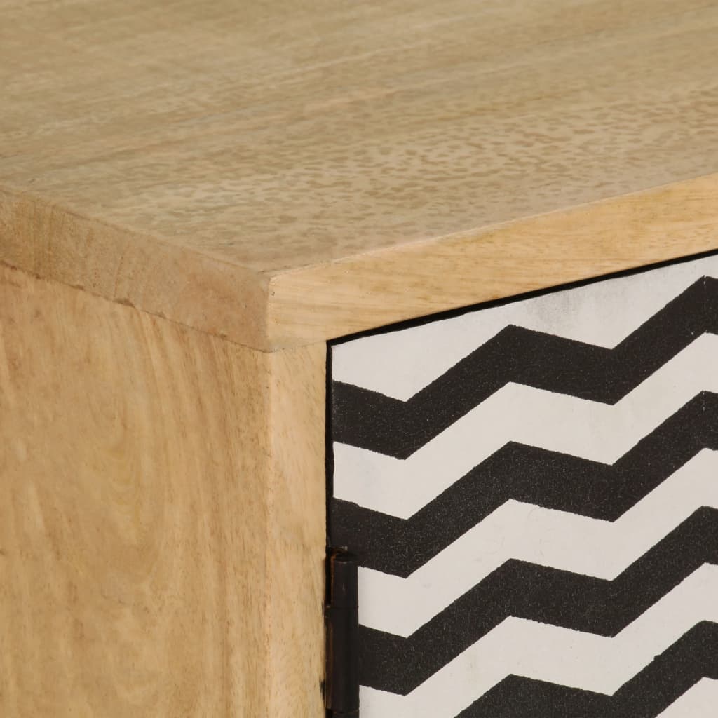 Sideboard Naturally stained wood with multicolored patterns