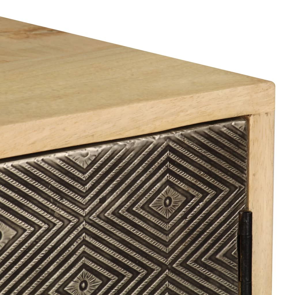 Sideboard Naturally stained wood with multicolored patterns