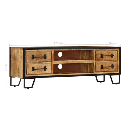 TV Cabinet Multicolor Solid mango wood and steel 47.2 in long