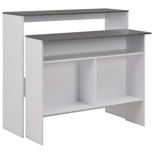 Bar Table White with Grey Tabletop Engineered wood Bar Height