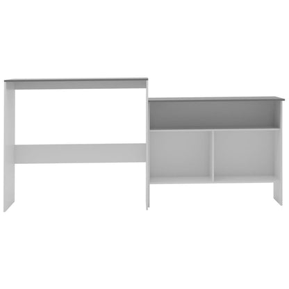 Bar Table White with Grey Tabletop Engineered wood Bar Height