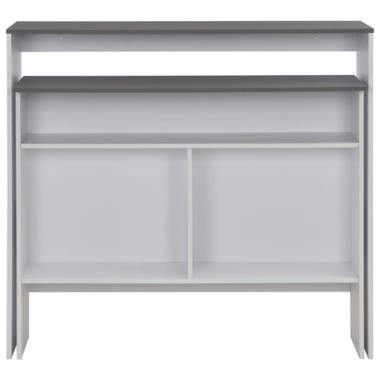 Bar Table White with Grey Tabletop Engineered wood Bar Height