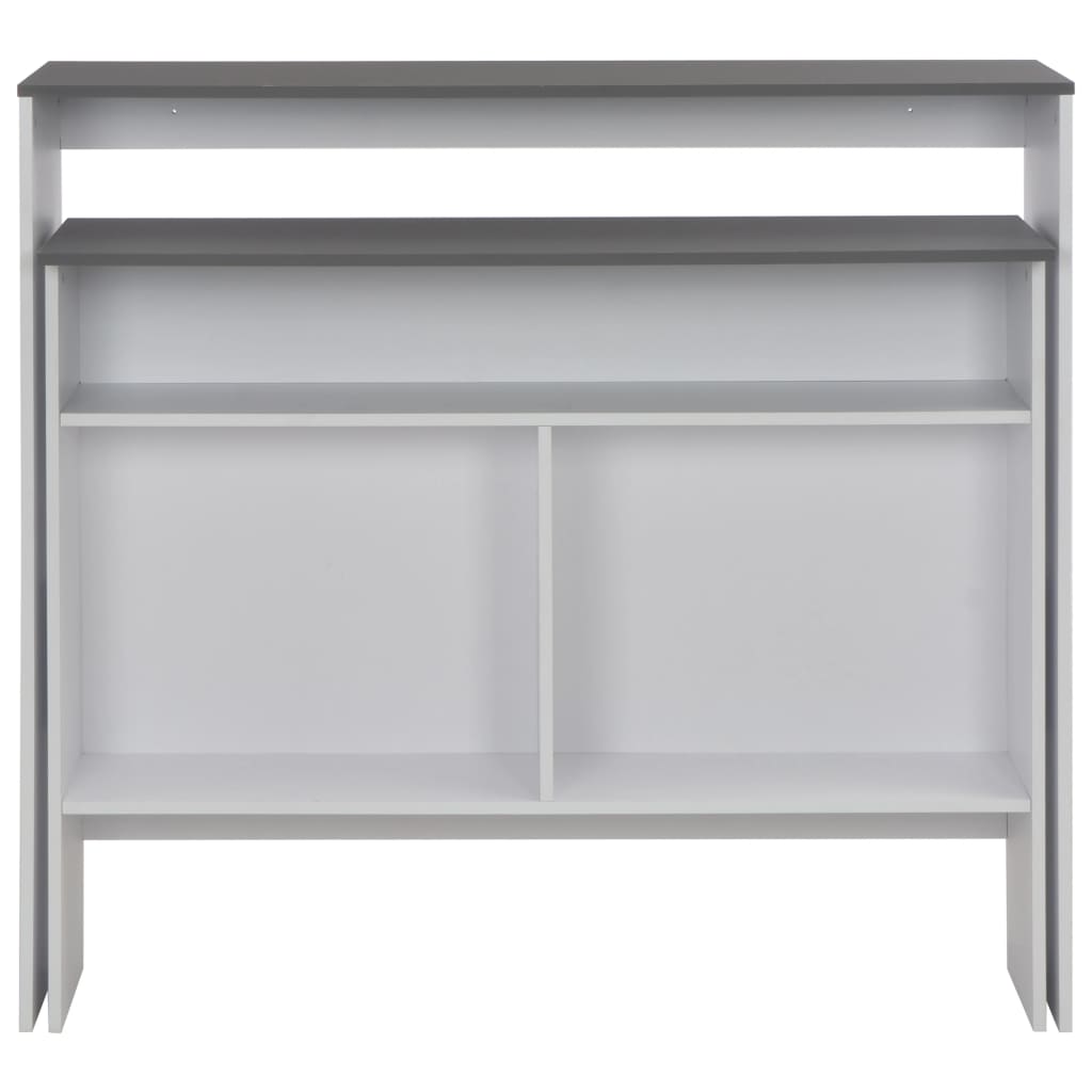 Bar Table White with Grey Tabletop Engineered wood Bar Height