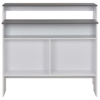 Bar Table White with Grey Tabletop Engineered wood Bar Height