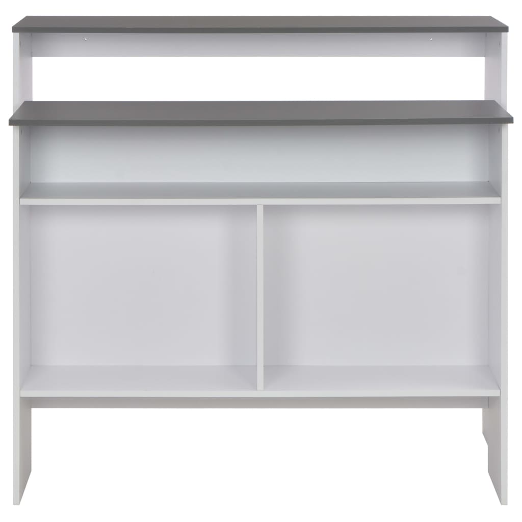 Bar Table White with Grey Tabletop Engineered wood Bar Height