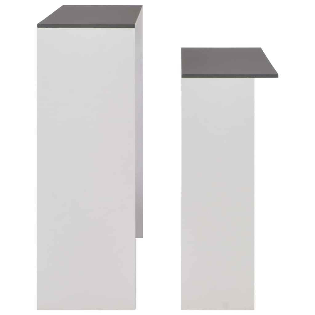 Bar Table White with Grey Tabletop Engineered wood Bar Height